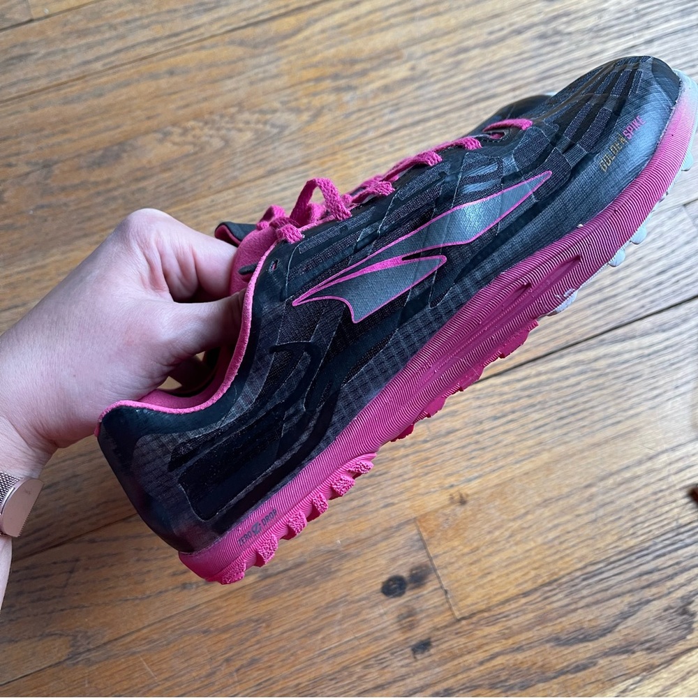 NEW Altra Golden Spikes Trail Running Shoes Lightweight Black Pink A3621-4 NWT - Picture 6 of 10